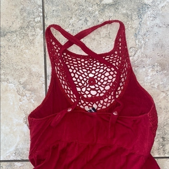 Red dress with crochet top - Picture 3 of 4